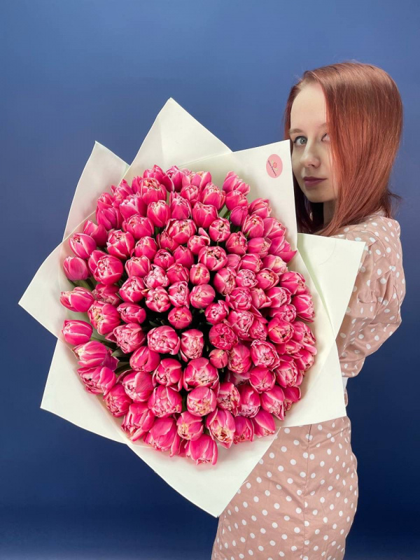 101 пионовидный розовый тюльпан