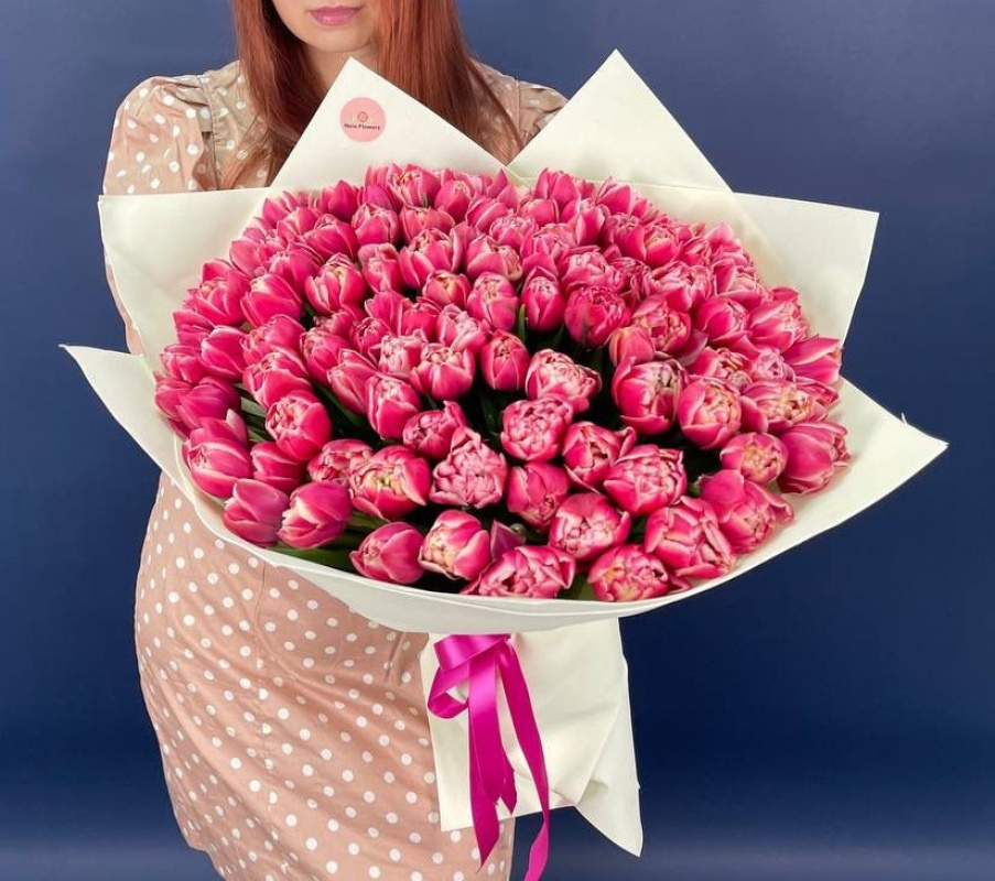 101 пионовидный розовый тюльпан