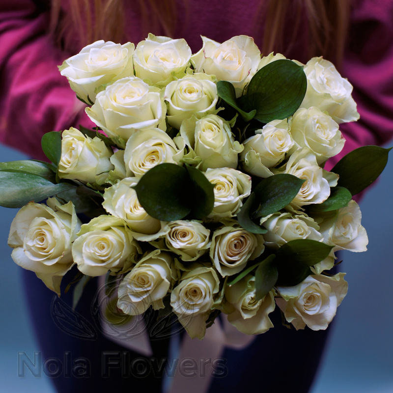 25 белых роз (Кения)