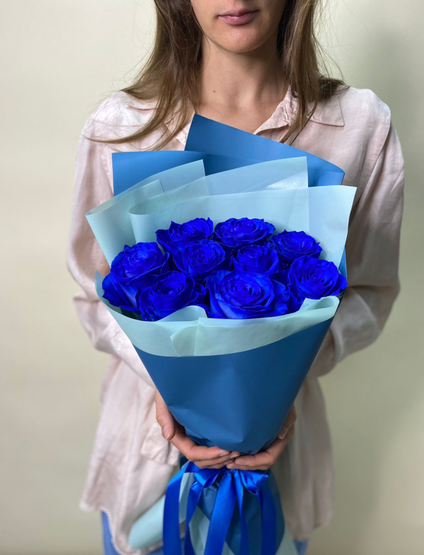 9 синих роз