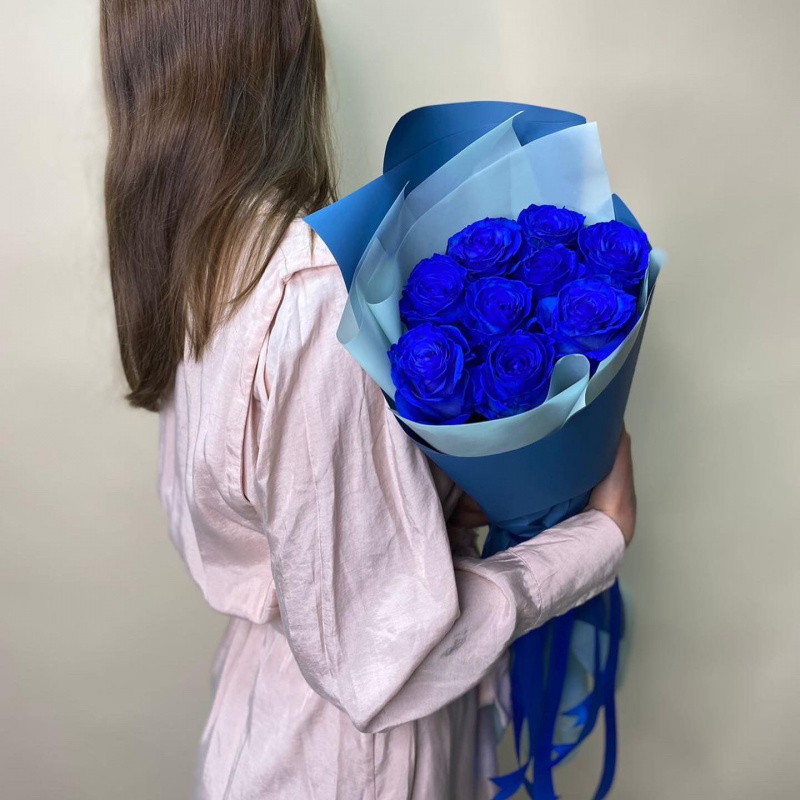 9 синих роз