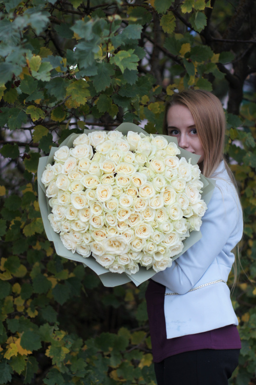 101 белая роза