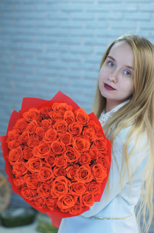 75 оранжевых роз (Кения)