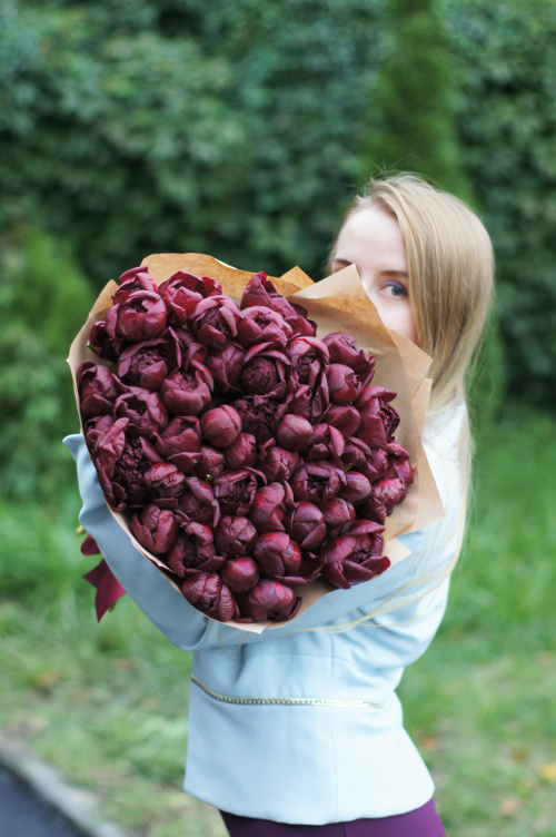 51 красный пион