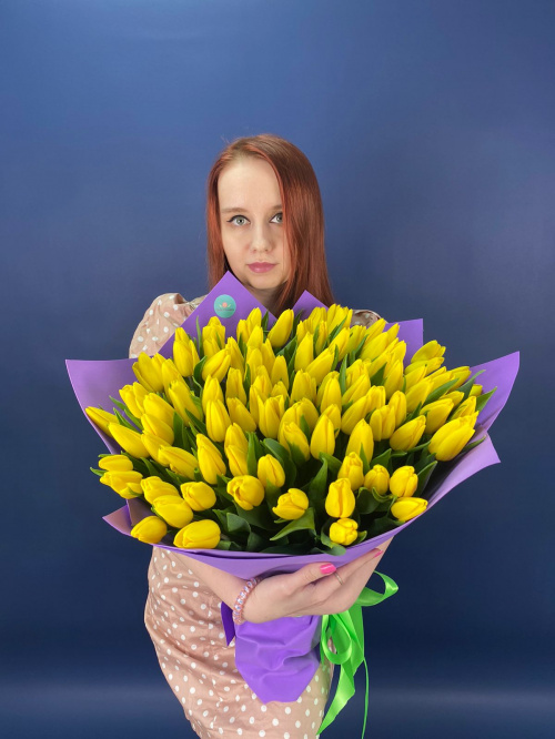 101 желтый тюльпан
