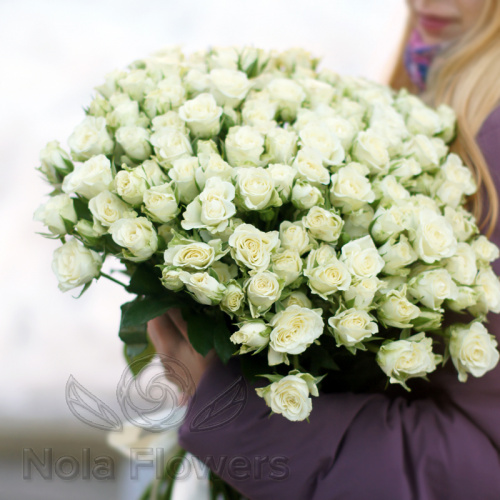 21 белая кустовая роза