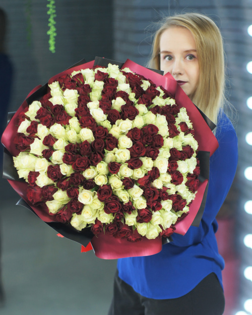 201 красная и белая роза (Кения)
