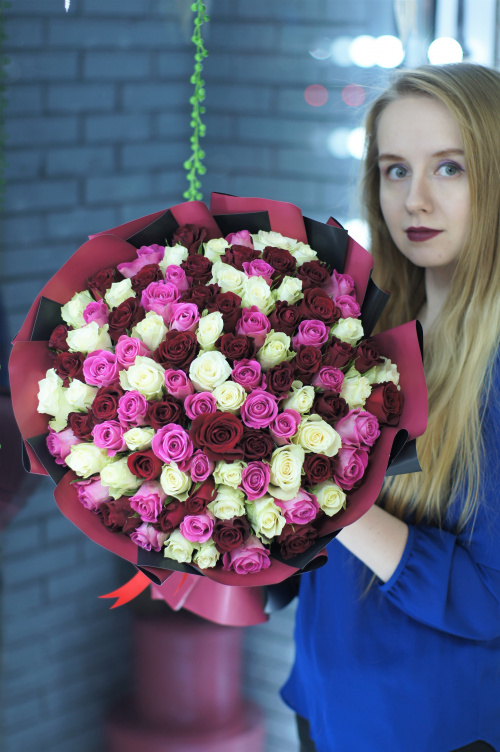 101 роза Микс (Кения)