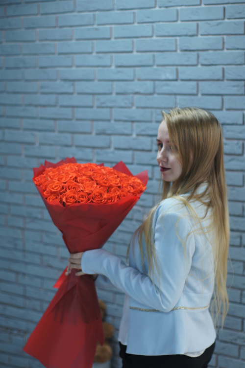 75 оранжевых роз (Кения)