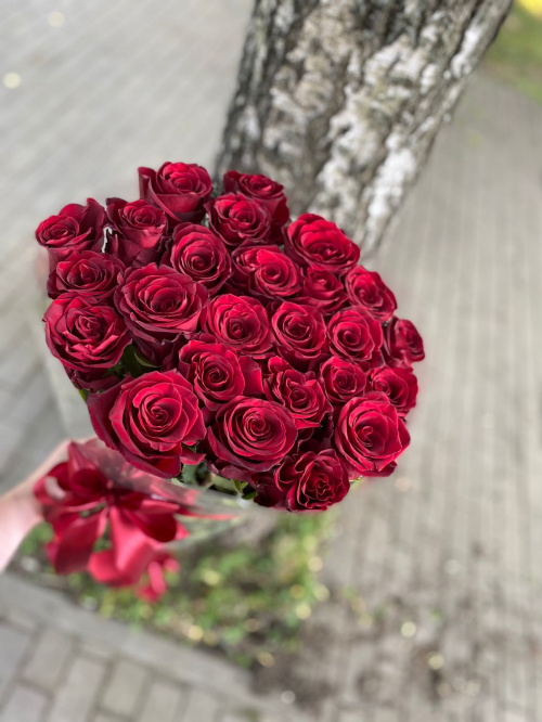 35 гигантских красных роз