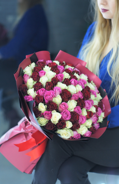 101 роза Микс (Кения)