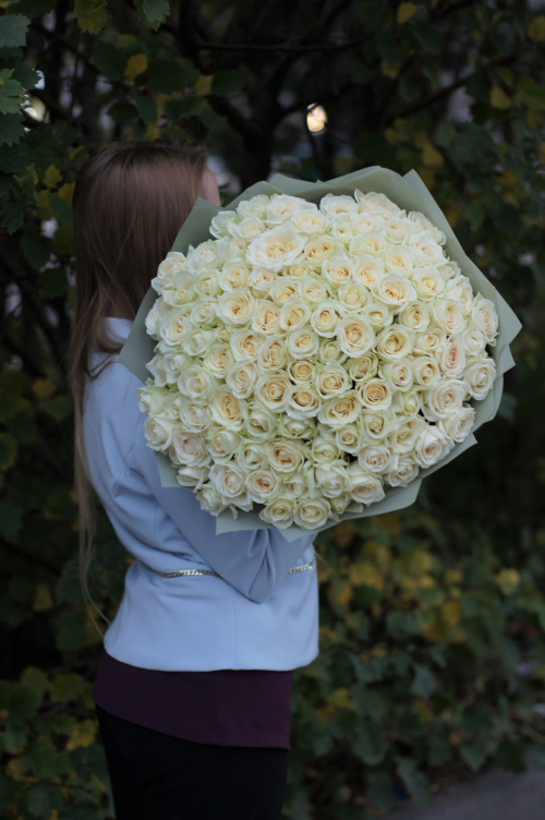 101 белая роза