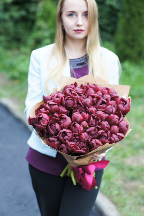 51 красный пион