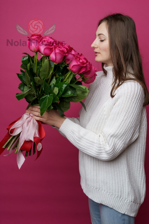 25 малиновых роз (Эквадор)