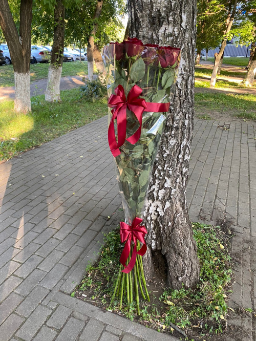 35 гигантских красных роз