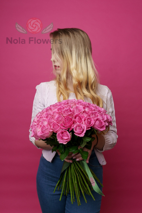 51 розовая роза (Кения)