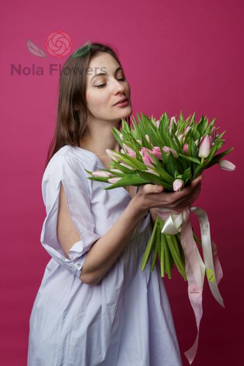 51 розовый тюльпан