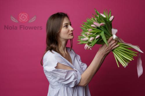 51 розовый тюльпан